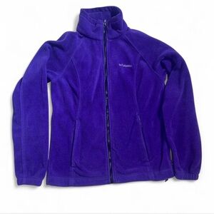 Columbia Deep Purple Full Zip Fleece Jacket Women’s Medium | Soft Warm Outdoor